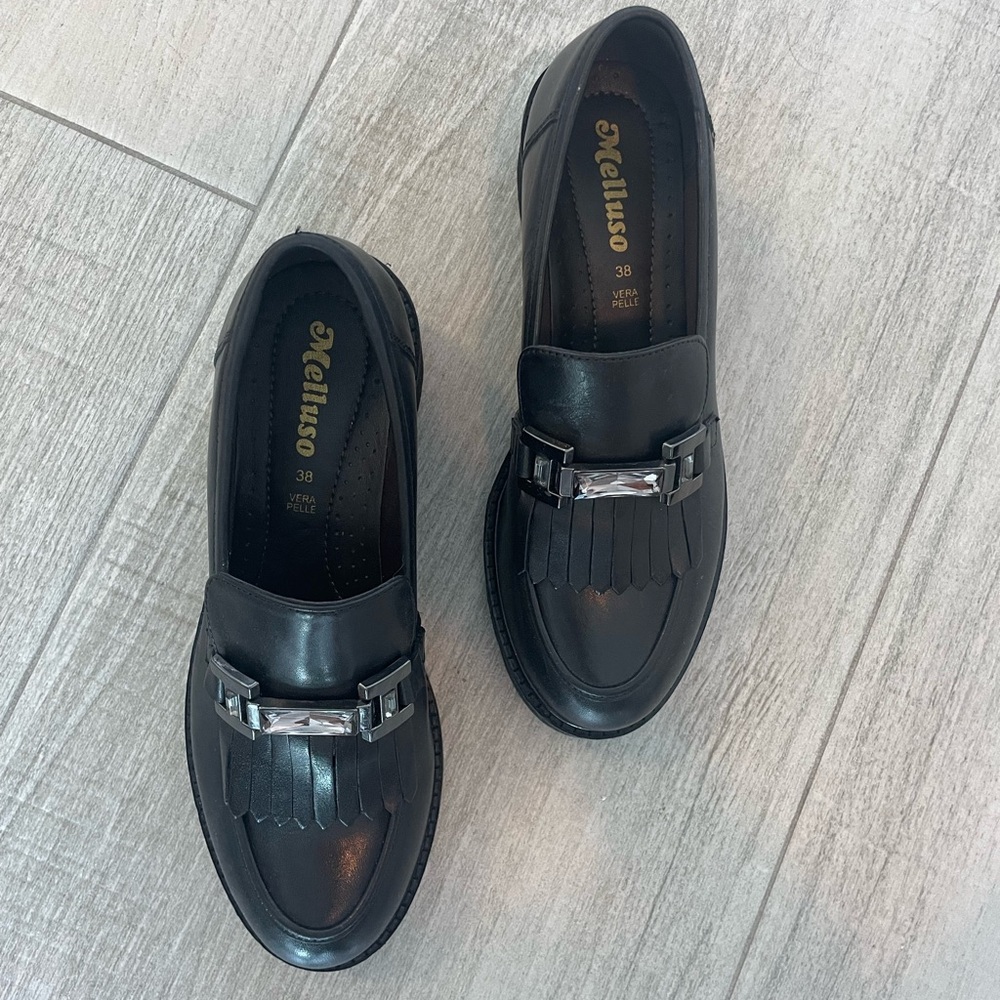 Italian Black Leather Loafers